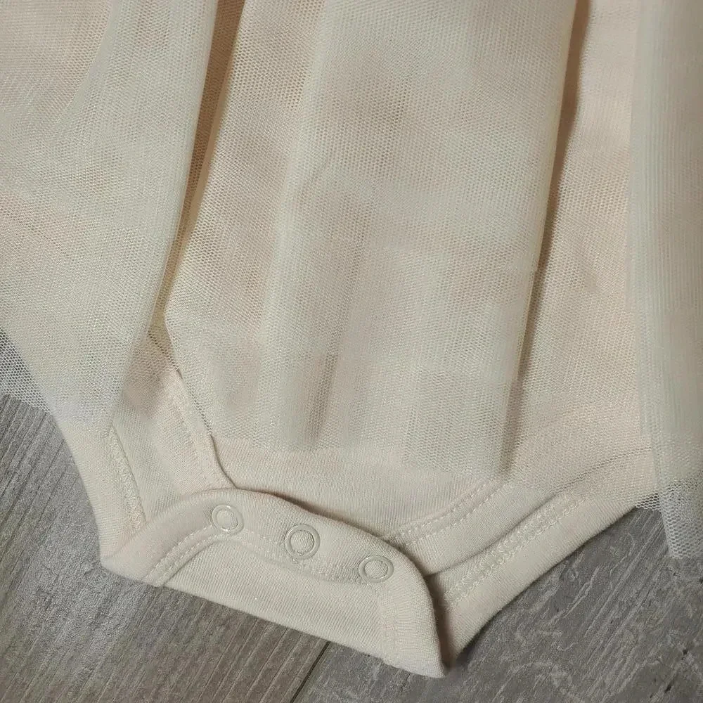 Baby Girl Little Lass Tutu Ballerina Dress Sandollar Beige Size 18M